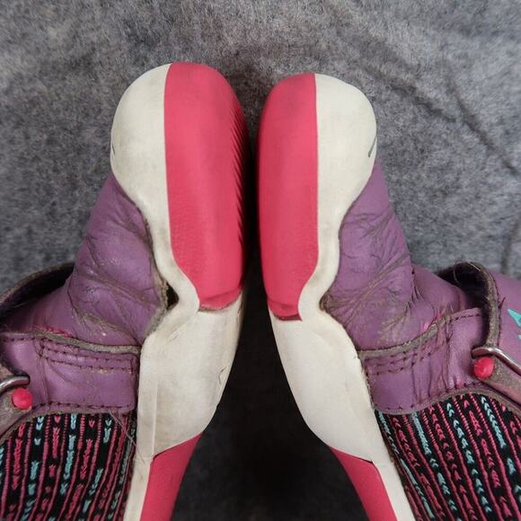 Plae Shoes Kids 1 Sneaker Hi Top Leather Knit Double Strap Active Max Purple - Picture 10 of 14